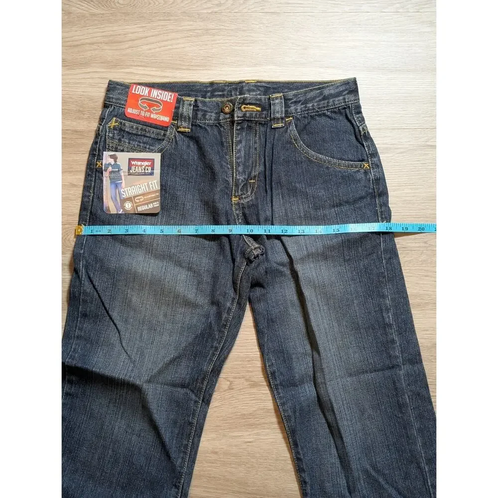 Wrangler Boys 10 Husky Straight Fit Blue Jeans Adjustable Waist 100% Cotton NWT